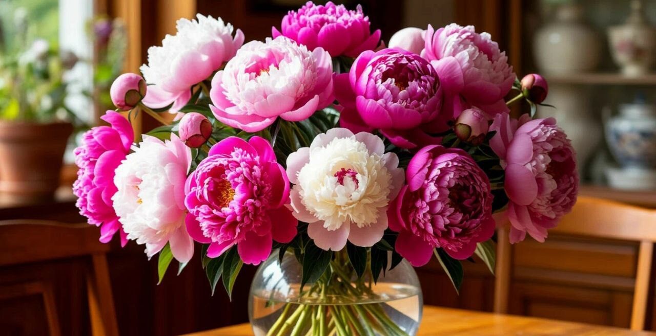 Букеты из пионов